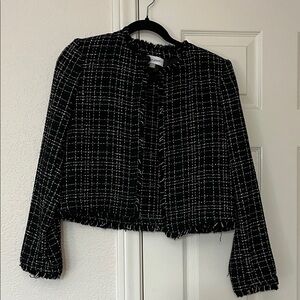 Calvin Klein Black and White Tweed Blazer